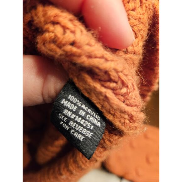 Moon & Madison Cropped Bubble Sleeve Chunky Knit Sweater Terracotta Size XS - Picture 6 of 9